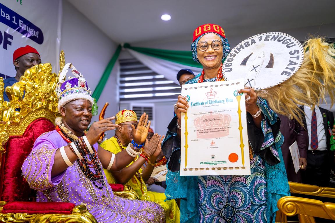 Oluremi Tinubu Bags Ugosimba Chieftaincy Title in Enugu