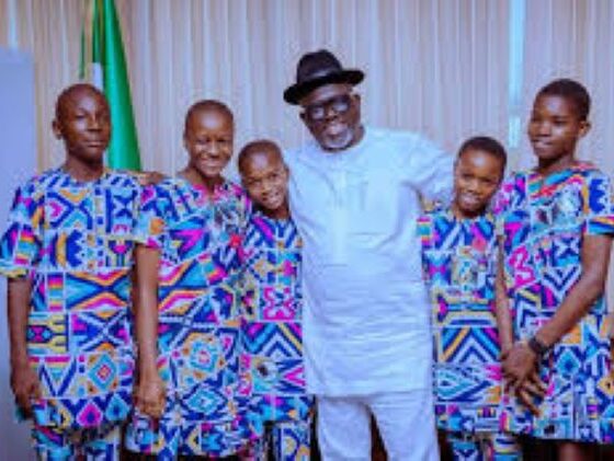 Governor Sheriff Oborevwori and the students