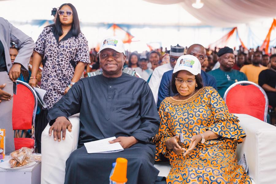 National Chairman of the ruling All Progressives Congress (APC), Professor Nentawe Yilwatda, test-running one of the tricycles